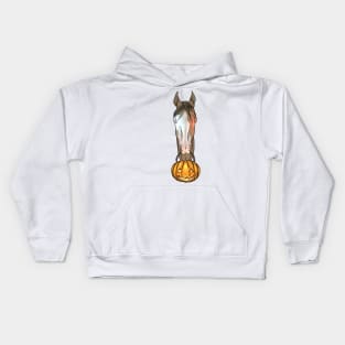 Halloween Horse - Spooky Glowing Pumpkin Kids Hoodie